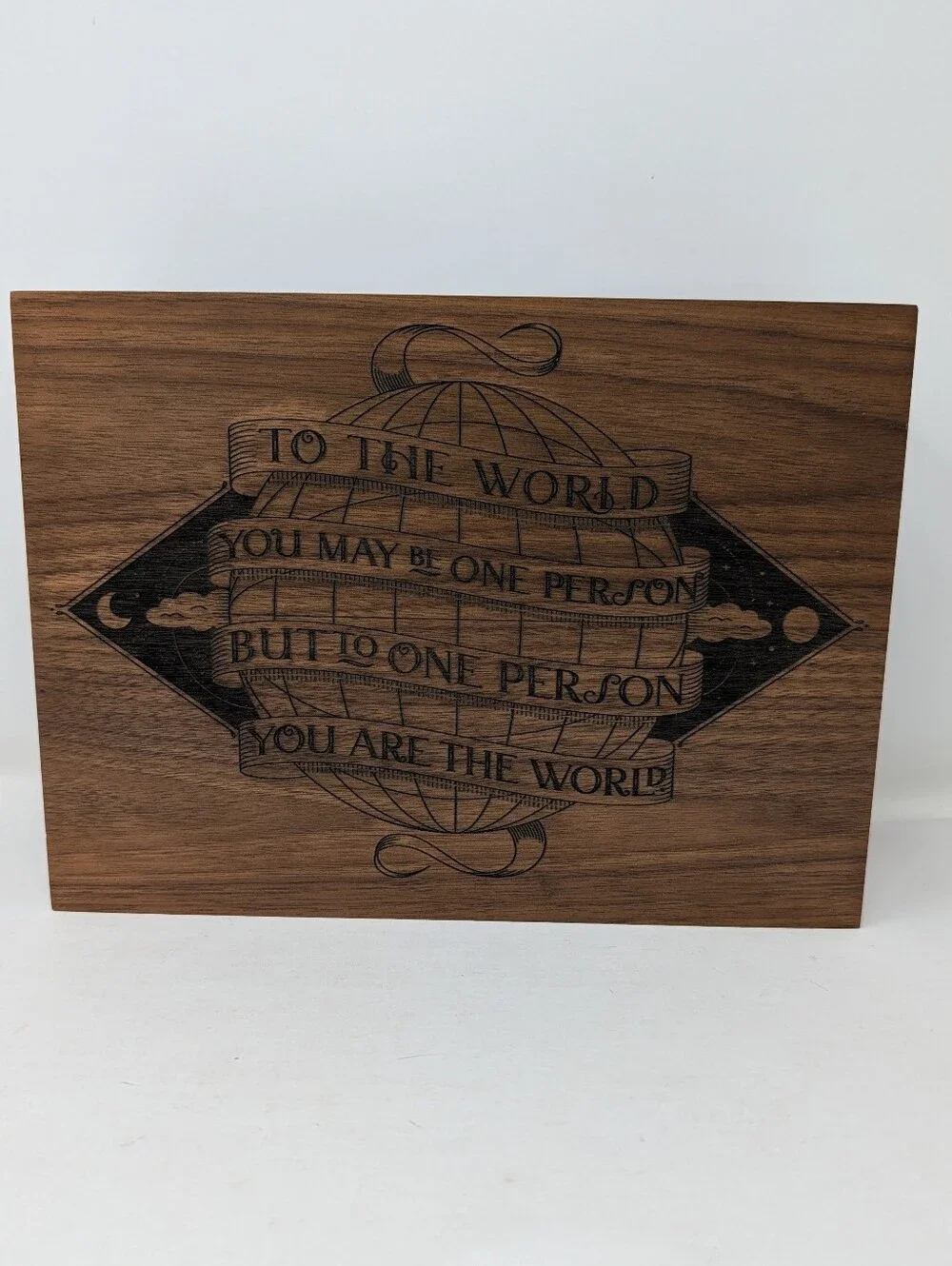 You Are The World Wood Keepsake Box, Walnut